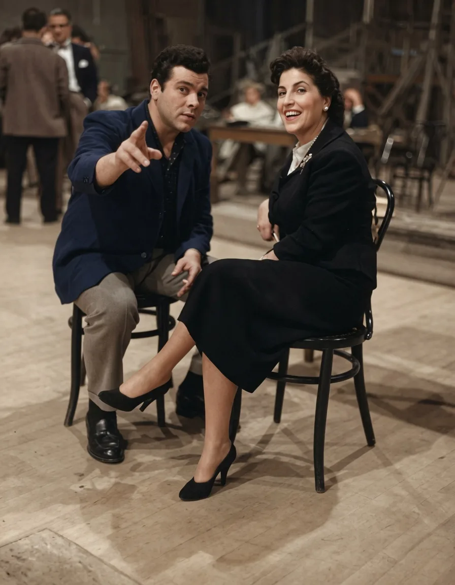 With Licia Albanese, November 1955